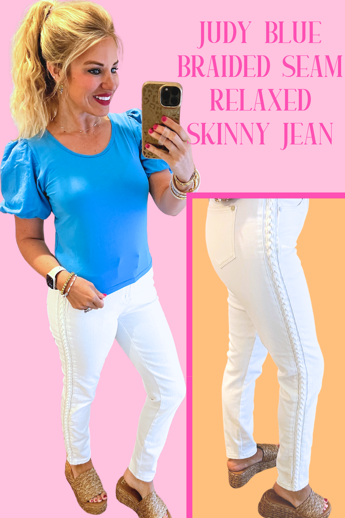 Judy Blue Braided Seam Relaxed Skinny Jean