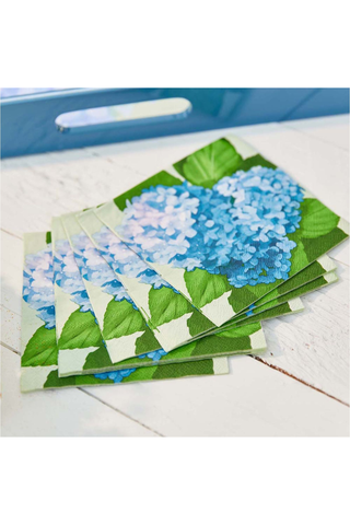 Blue Hydrangea Cocktail Paper Napkins (Pack of 25)
