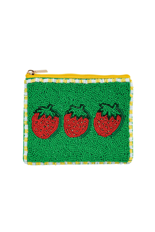 Hand Beaded Strawberry Fruit Pouch