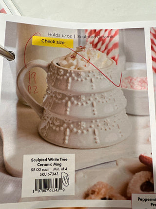 67343 Sculpted White Tree Ceramic Mug