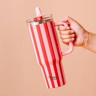 40 oz Lifestyle Flip Straw Tumbler - Peppermint Stripes
