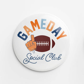 Navy/Orange Game Day Social Club Pinback Button