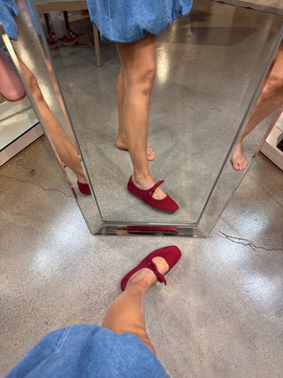Layover Bow Tie Corkys Mary Jane Flat in Red