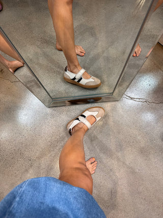 Calm Down Corkys Mary Jane Sneakers in Sand Combo