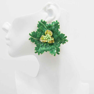 Petal Pop Statement Earrings in Green