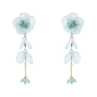 Wildflower Wish Drop Earrings in Aqua