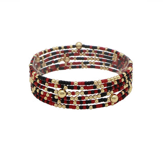 Team Spirit Bracelet Stack in Red & Black