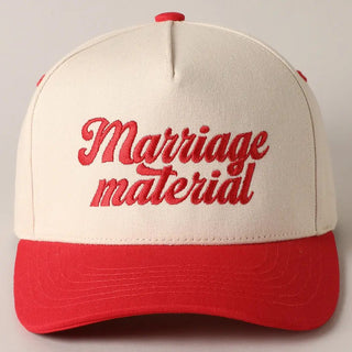 Marriage Material Trucker Hat in Red