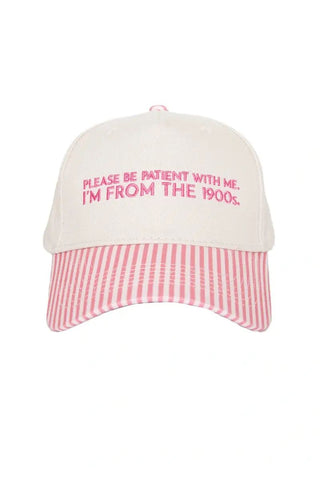 I'm From The 1900's Pink Stripe Trucker Hat