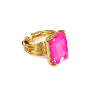 Sparkle Statement Stretch Ring in Fuchsia