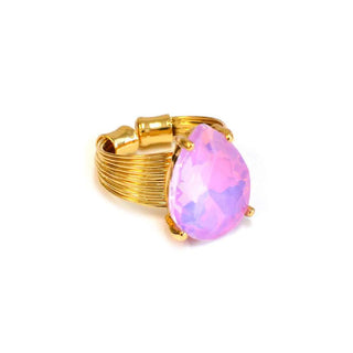 Sparkle Teardrop Statement Stretch Ring in Purple