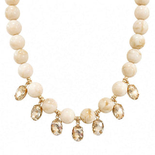 Champagne Charm Acrylic Beaded Necklace