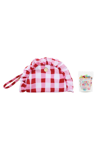 Picnic Perfect Gingham Ruffled Clutch