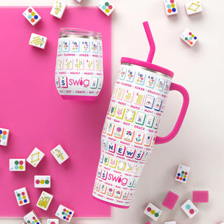 Mahjong Multicolor Stemless Wine Tumbler