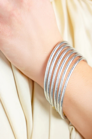 Budhagirl Bangles - Aura Lumine Silver All Weather Bangles