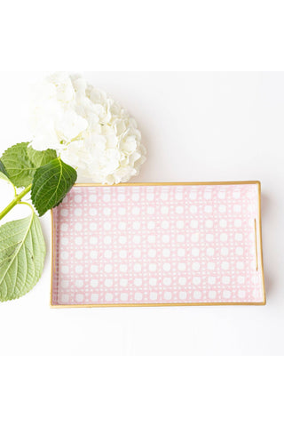 Vanity Tray Pink Cane