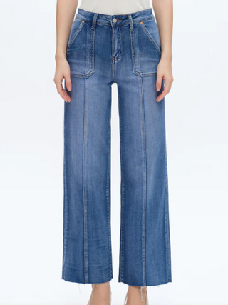 The Jess Jeans By Bayeas-High Rise Straight Pin Tuck