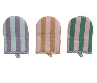 Woven Cotton Striped Oven Mitt