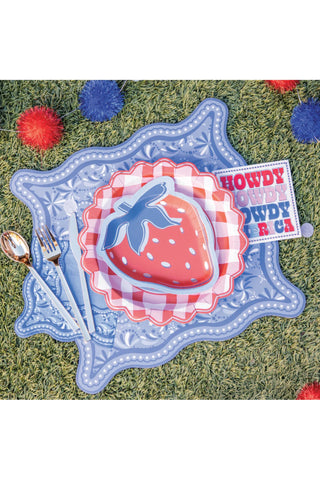 Red, White, & Berry Dessert Plates (Set of 10)