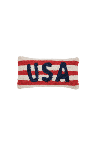 Usa Stripe Mini Hook Wool Pillow