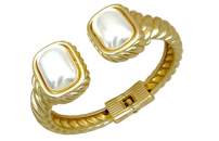 Elegant Pearl Hinge Bangle