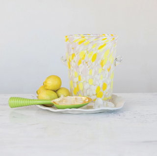 Hand Blown Ice Bucket & Scoop Set