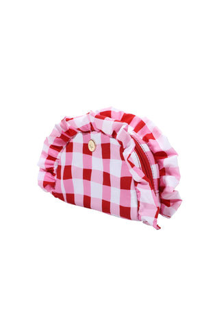 Picnic Perfect Gingham Ruffled Clutch
