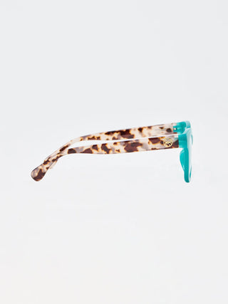 The Caroline Teal Tortoise Reader Glasses