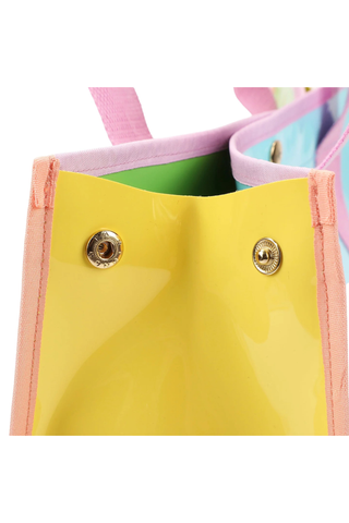 Color Block Vinyl Tote Bag