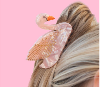 Blush Swan Hair Claw Clip