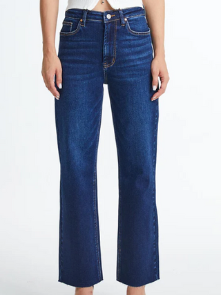 The Ella High Rise Dark Wash Straight Jeans By Bayeas