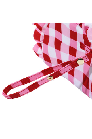 Picnic Perfect Gingham Ruffled Clutch