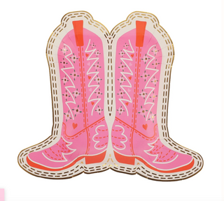 Boot Scootin' Cowgirl Boot Dessert Plate Set