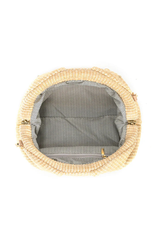 The Isabella Studded Straw Convertible Clutch Crossbody