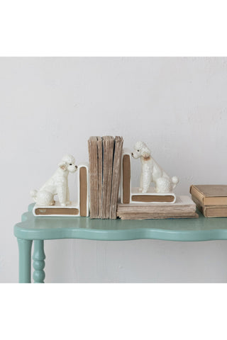 Vintage Poodle Stoneware Bookends