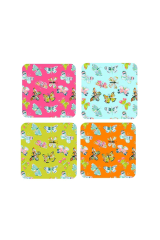 Butterfly Floral Coaster Set