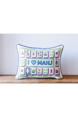 I Love Mahjong Throw Pillow