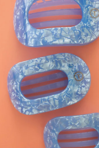 Teleties Blue Lagoon Medium Flat Round Hair Clip Tt-fcm01-233