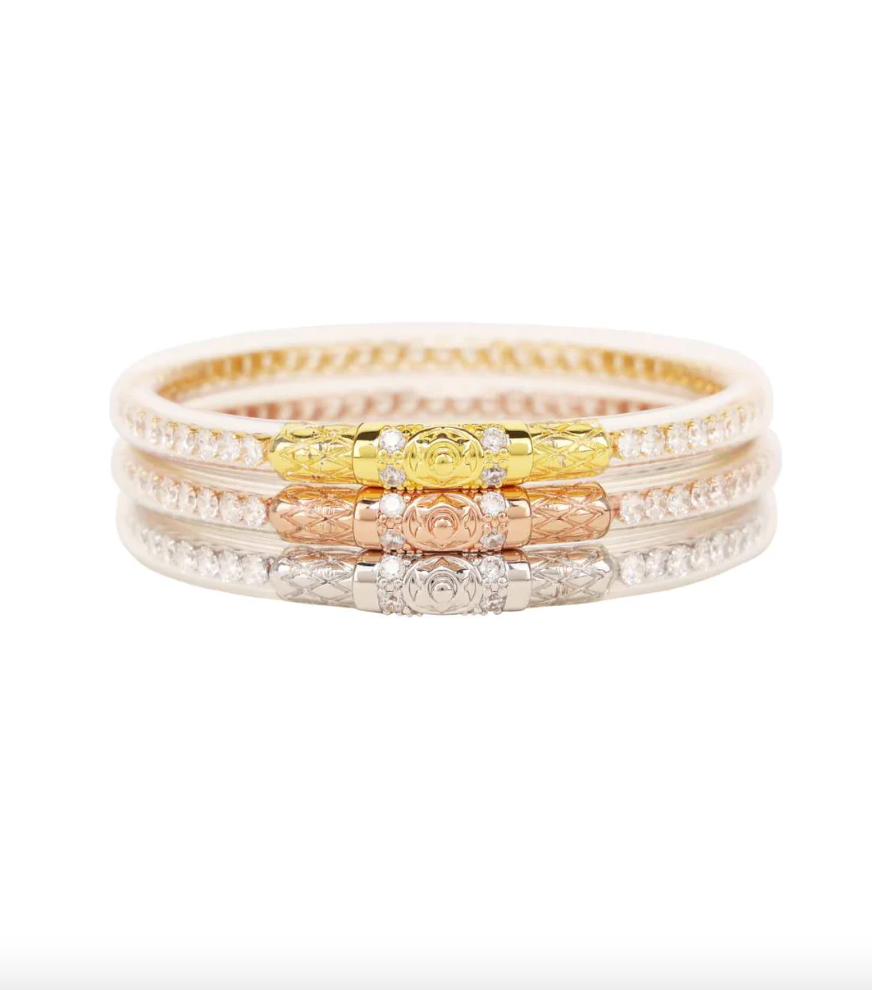 Three Queens Clear Crystal BuDhaGirl All Weather Bangles