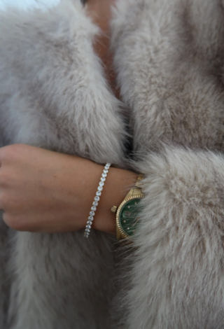 *PRE-ORDER* - Thick Stretchy Tennis Bracelet in Gold by ChanSuttPearls