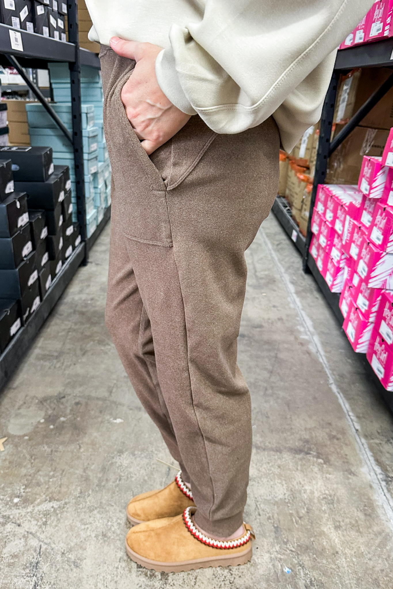 Cozy Pocketed Joggers in Latte