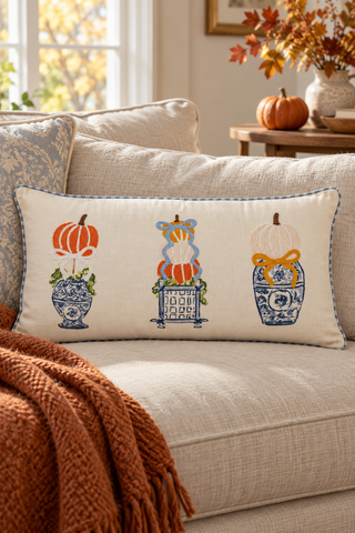 Pumpkin Topiary Lumbar Pillow