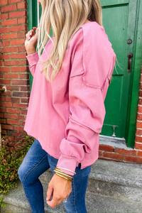 Easygoing Exposed Seam Pink Sweatshirt