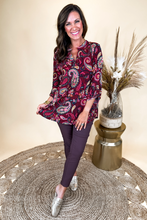 Load image into Gallery viewer, The Lizzy Top in Magenta Paisley Print