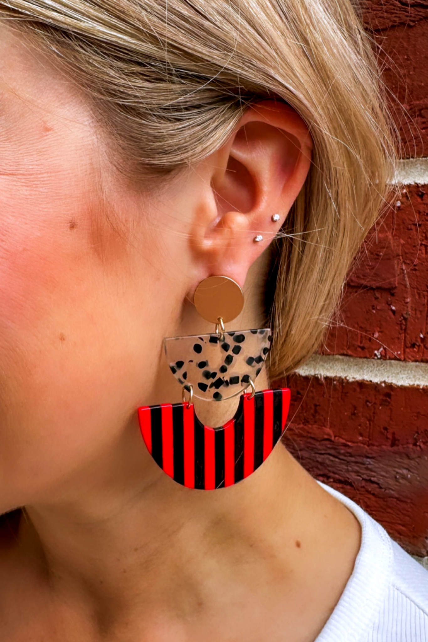 The Emorie Mixed Pattern Geometric Earring