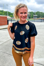 Load image into Gallery viewer, Friday Night Lights Football Sequin Top