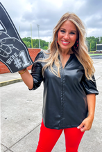 Load image into Gallery viewer, Girl Boss Leather Top in Black