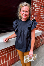 Load image into Gallery viewer, The Gridiron Ruffle Sleeve Top