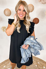 Load image into Gallery viewer, Closet Staple Ruffle Smocked Sleeve Dress in Black