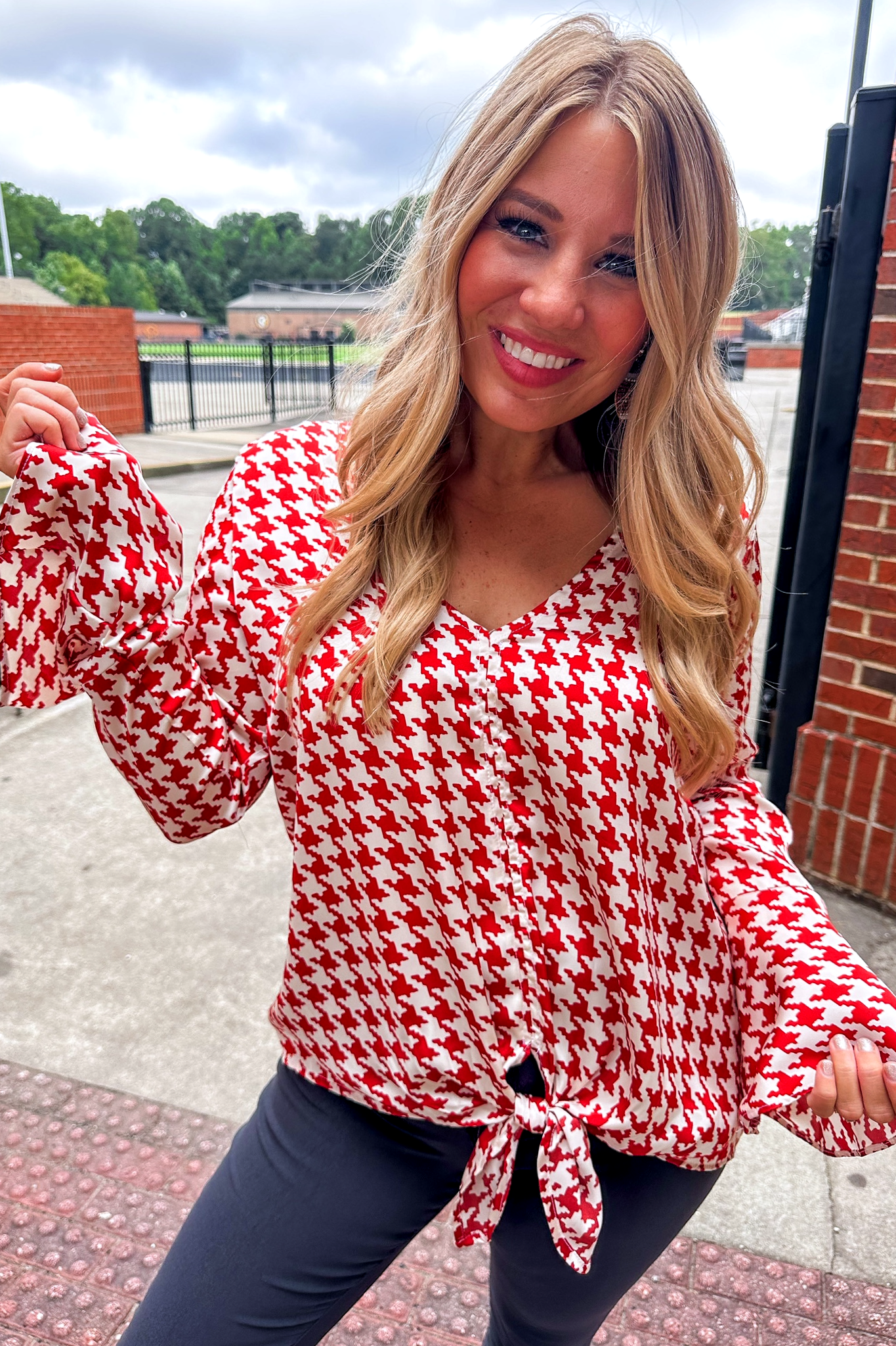 For Another Time Houndstooth Top- 2 COLORS!